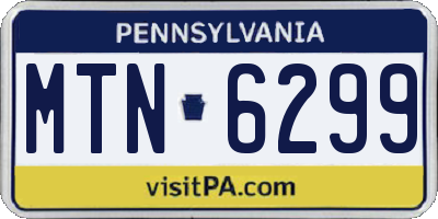 PA license plate MTN6299
