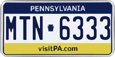 PA license plate MTN6333