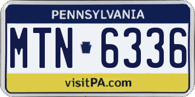PA license plate MTN6336