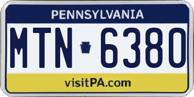 PA license plate MTN6380