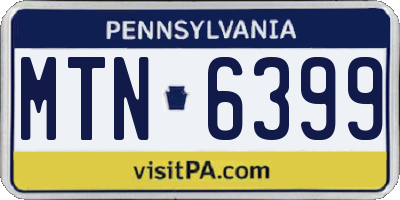 PA license plate MTN6399