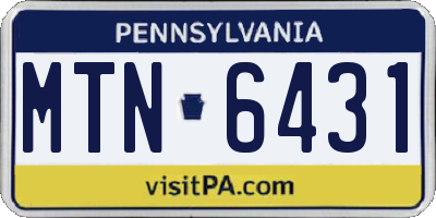 PA license plate MTN6431