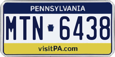 PA license plate MTN6438