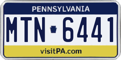 PA license plate MTN6441