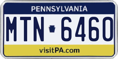 PA license plate MTN6460