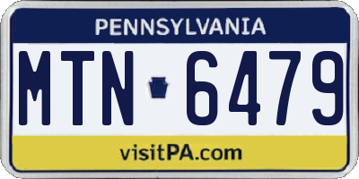 PA license plate MTN6479