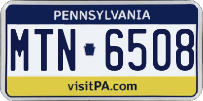 PA license plate MTN6508