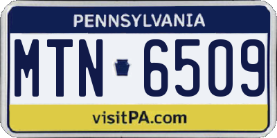 PA license plate MTN6509