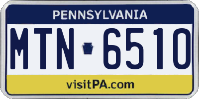 PA license plate MTN6510
