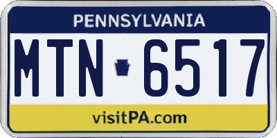 PA license plate MTN6517