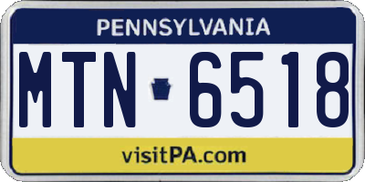 PA license plate MTN6518