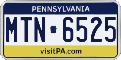 PA license plate MTN6525