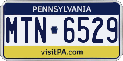 PA license plate MTN6529