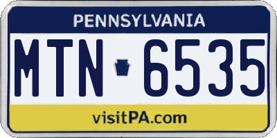 PA license plate MTN6535