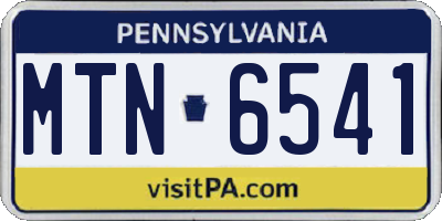 PA license plate MTN6541