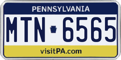 PA license plate MTN6565