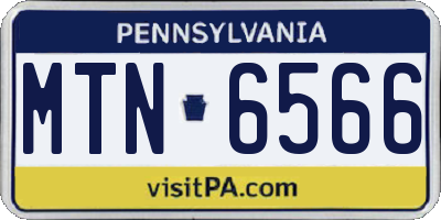 PA license plate MTN6566