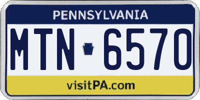 PA license plate MTN6570