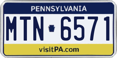 PA license plate MTN6571