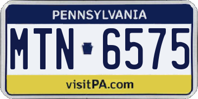 PA license plate MTN6575
