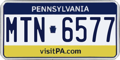PA license plate MTN6577