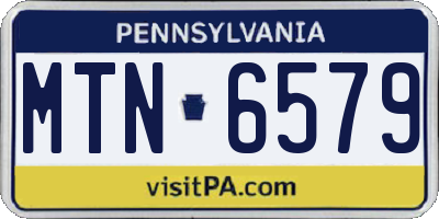 PA license plate MTN6579