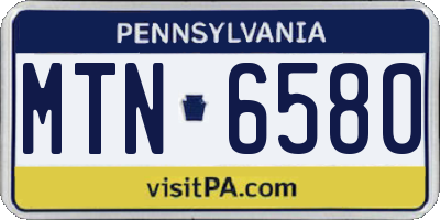 PA license plate MTN6580