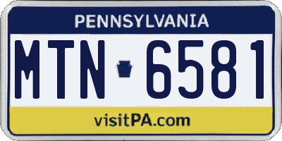 PA license plate MTN6581