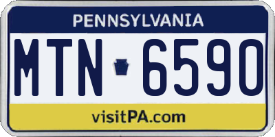 PA license plate MTN6590