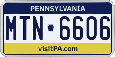 PA license plate MTN6606