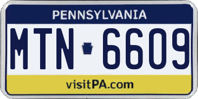 PA license plate MTN6609