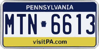 PA license plate MTN6613
