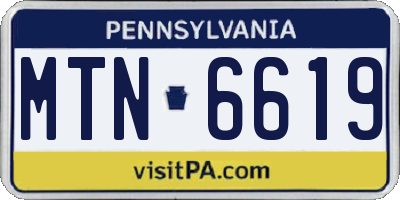 PA license plate MTN6619
