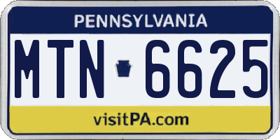 PA license plate MTN6625