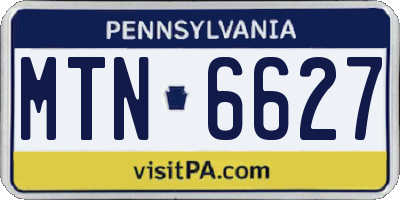 PA license plate MTN6627