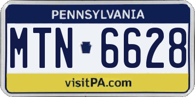 PA license plate MTN6628