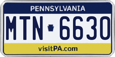 PA license plate MTN6630