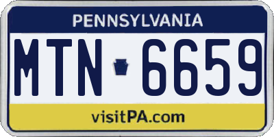 PA license plate MTN6659