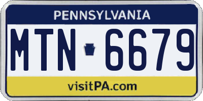 PA license plate MTN6679