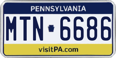 PA license plate MTN6686