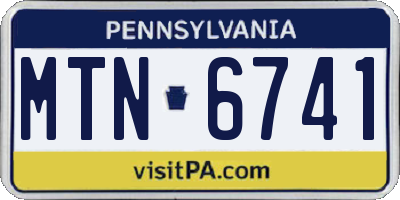 PA license plate MTN6741