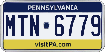 PA license plate MTN6779