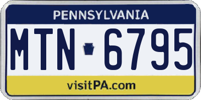 PA license plate MTN6795