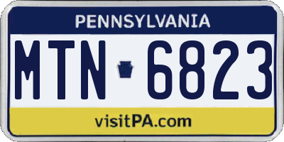 PA license plate MTN6823