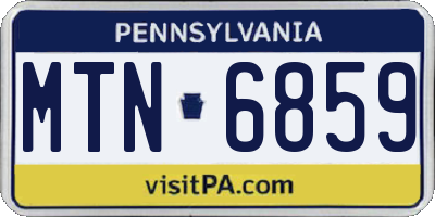 PA license plate MTN6859