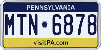 PA license plate MTN6878