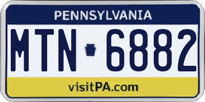 PA license plate MTN6882