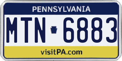 PA license plate MTN6883