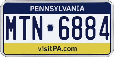 PA license plate MTN6884