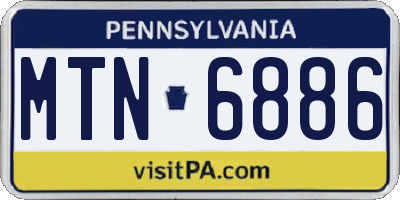 PA license plate MTN6886